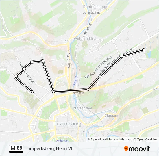 88 Bus Line Map