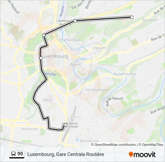 90 Bus Line Map