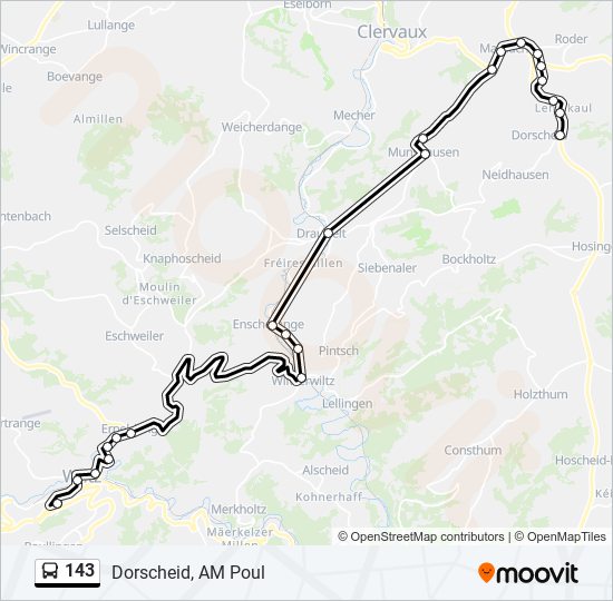 143 bus Line Map