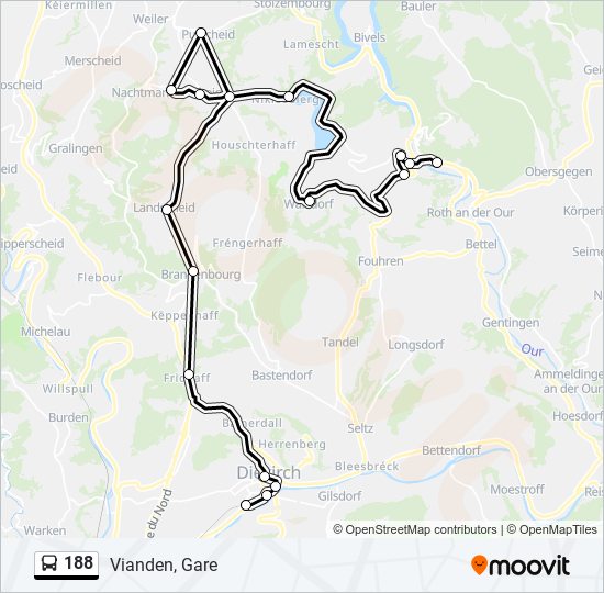 Plan de la ligne 188 de bus