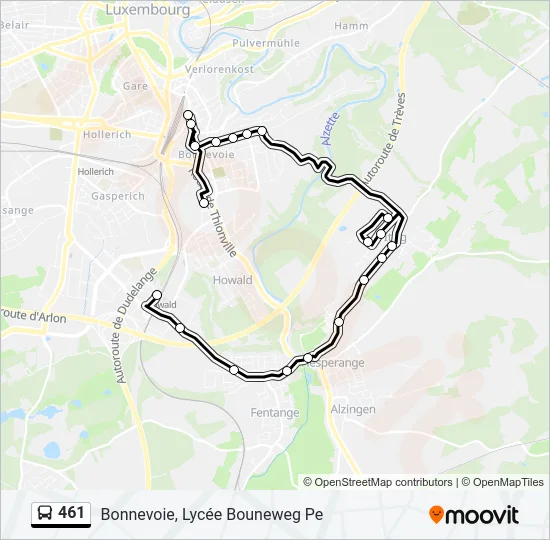 461 Bus Line Map