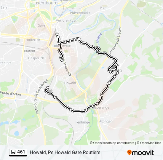 461 Bus Line Map