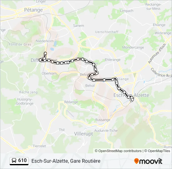 610 Bus Line Map
