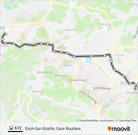 612 Bus Line Map