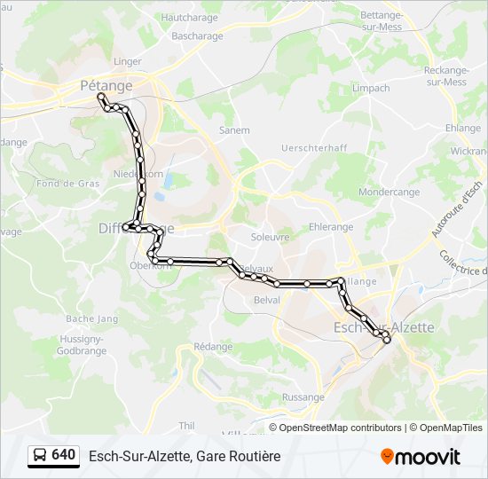 640 bus Line Map