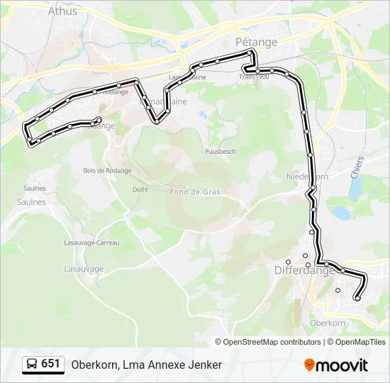 651 Bus Line Map