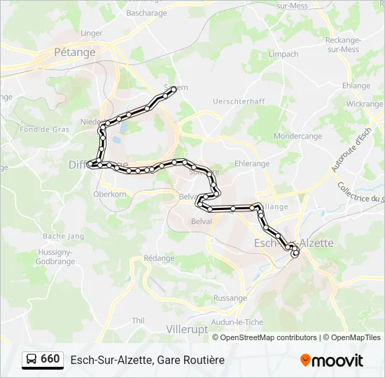 660 Bus Line Map