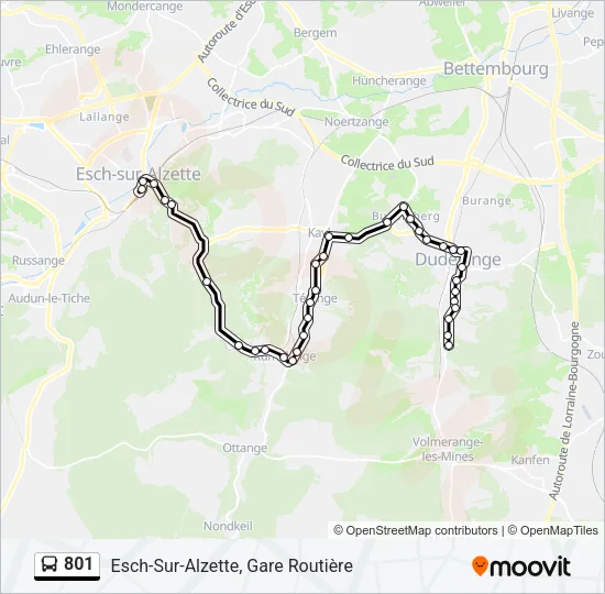 801 Bus Line Map