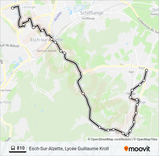 810 Bus Line Map