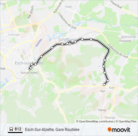 Plan de la ligne 812 de bus