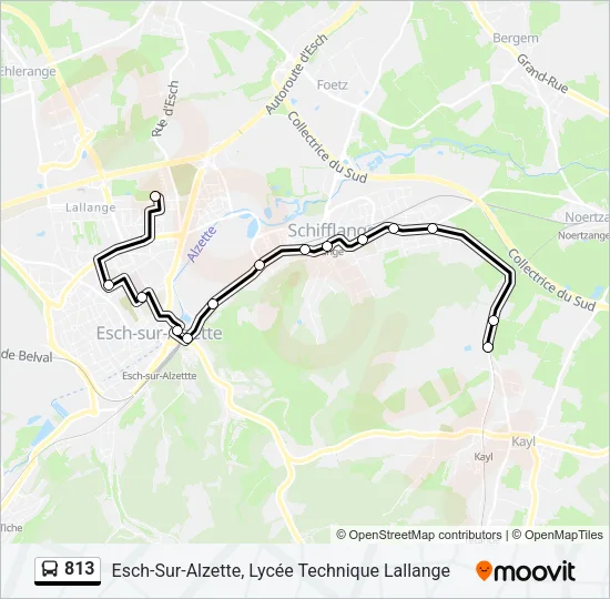 813 Bus Line Map