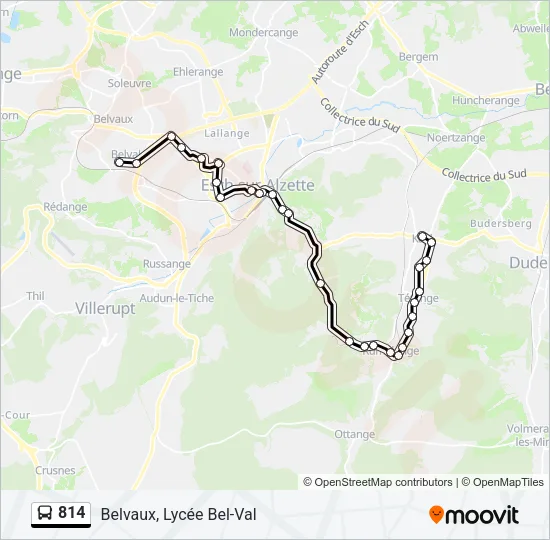 814 Bus Line Map