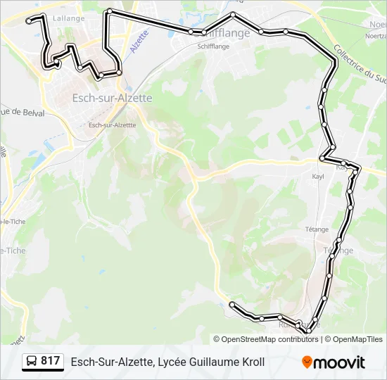 817 Bus Line Map