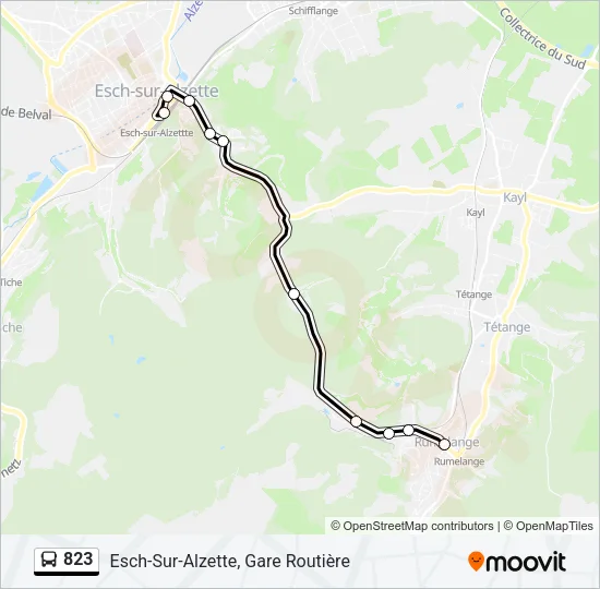 823 Bus Line Map