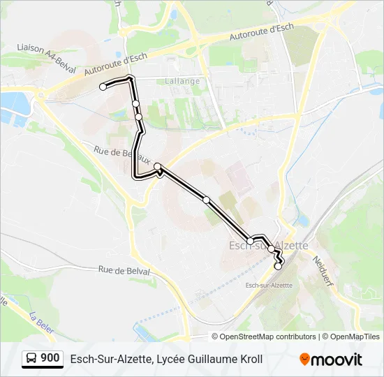 900 Bus Line Map