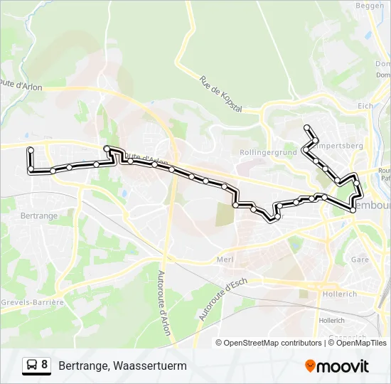 8 Bus Line Map