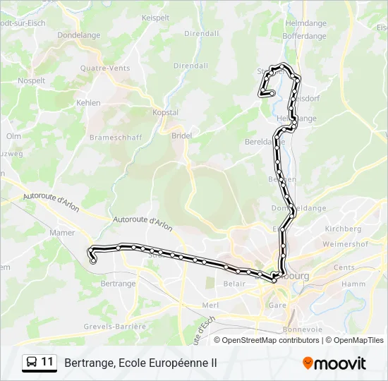11 Bus Line Map
