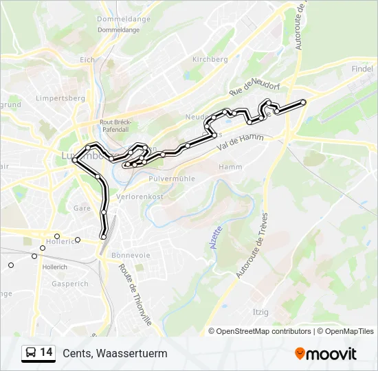 14 Bus Line Map