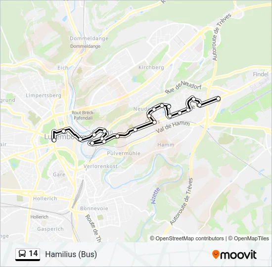14 Bus Line Map