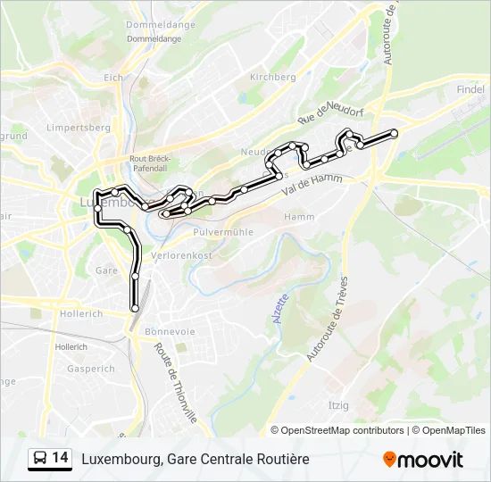 14 Bus Line Map