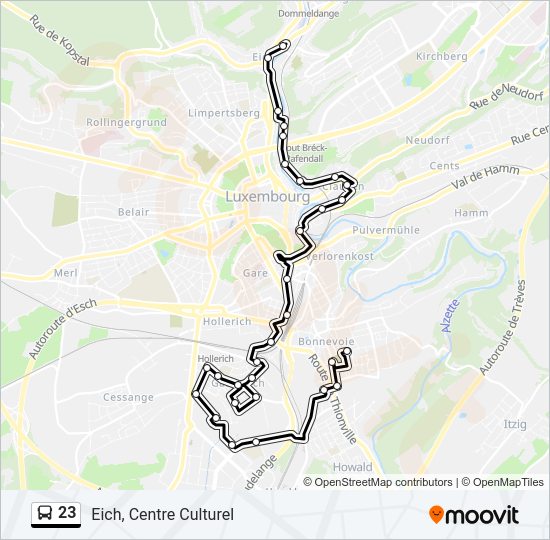 23 bus Line Map