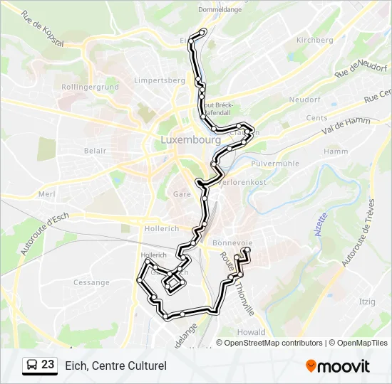 23 Bus Line Map