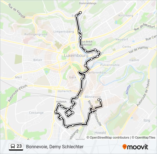 23 bus Line Map