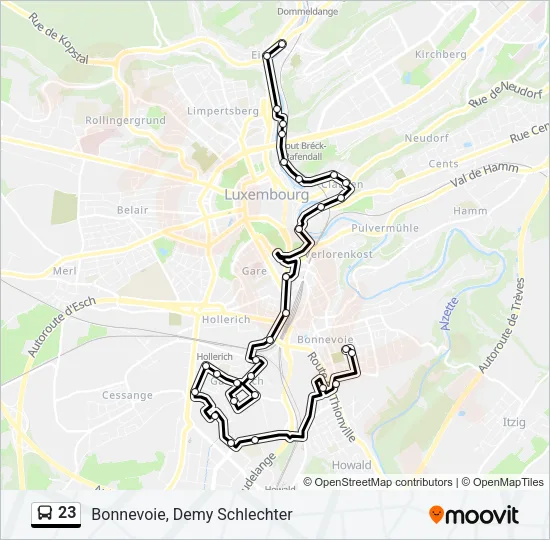 23 Bus Line Map