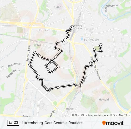 23 Bus Line Map