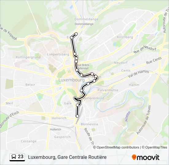 23 Bus Line Map