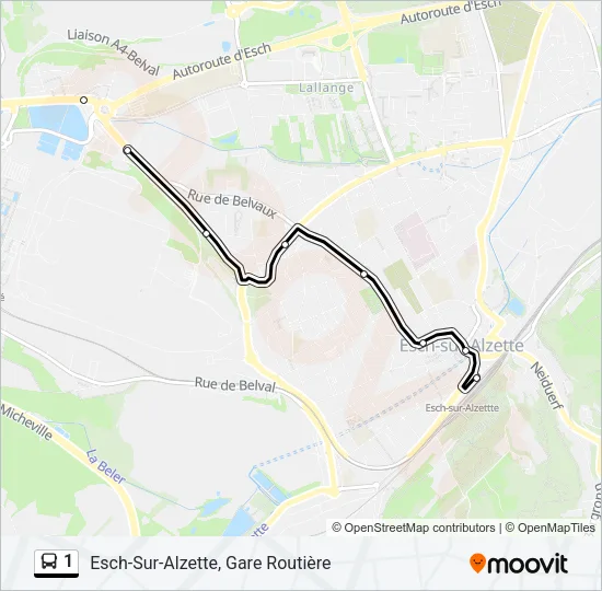 1 Bus Line Map