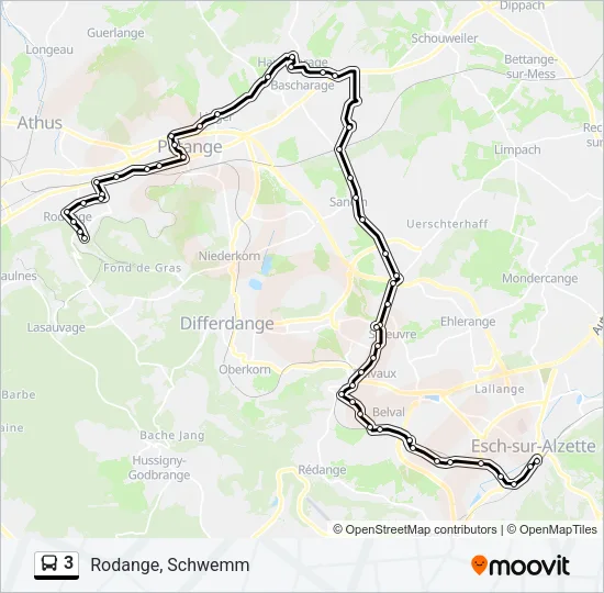 3 Bus Line Map