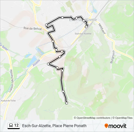 12 Bus Line Map