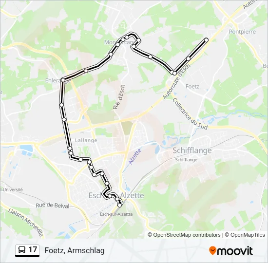 17 Bus Line Map