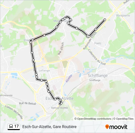 17 Bus Line Map