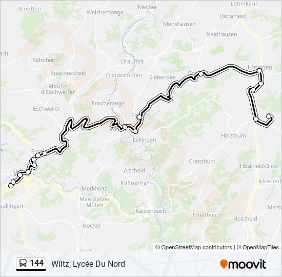 144 bus Line Map