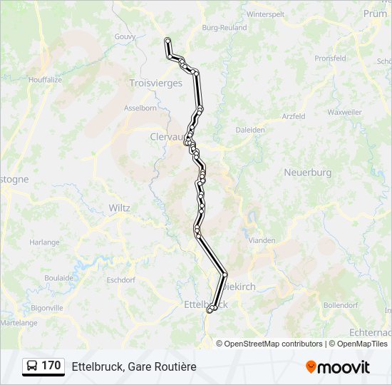 170 bus Line Map