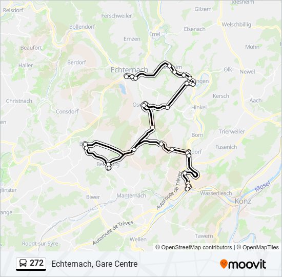 Plan de la ligne 272 de bus