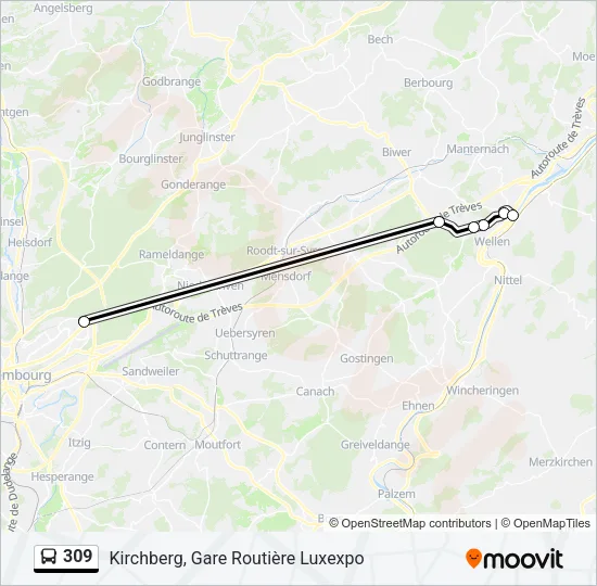 309 Bus Line Map