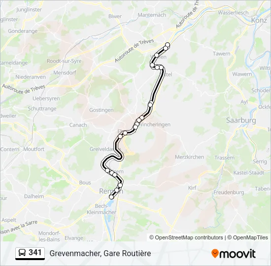 341 Bus Line Map