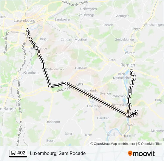 402 Bus Line Map