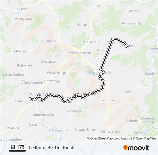 175 bus Line Map