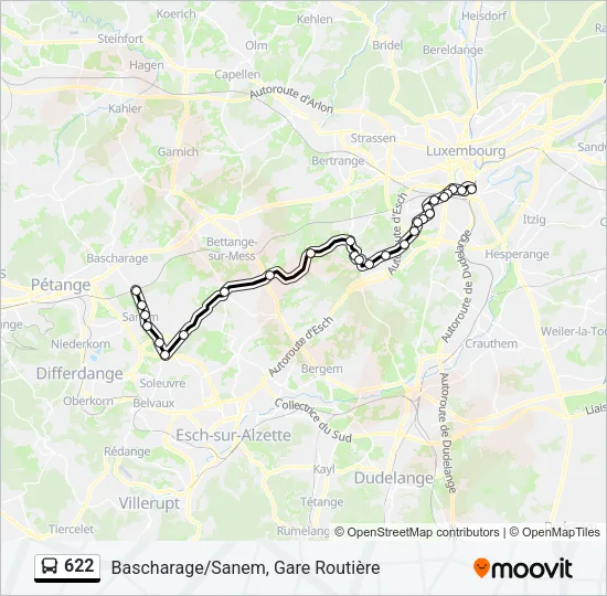 622 Bus Line Map