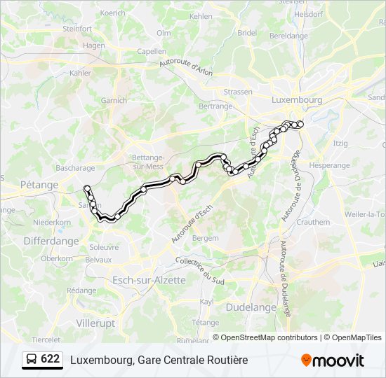 622 bus Line Map