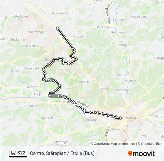 822 Bus Line Map