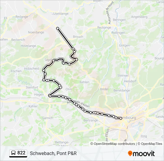 822 Bus Line Map
