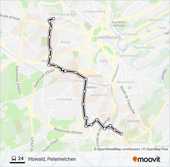 24 Bus Line Map