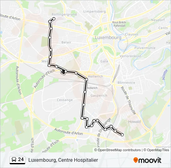 24 Bus Line Map