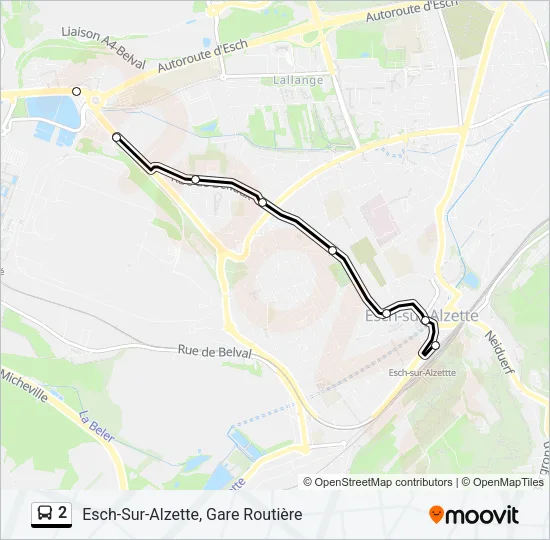 2 Bus Line Map