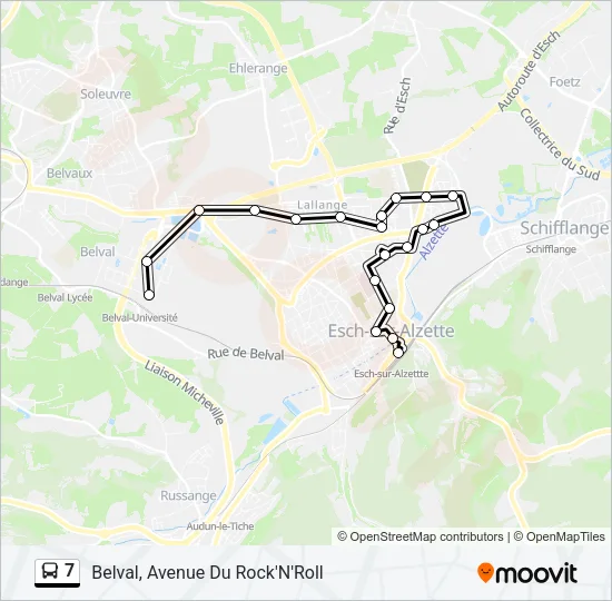 7 Bus Line Map